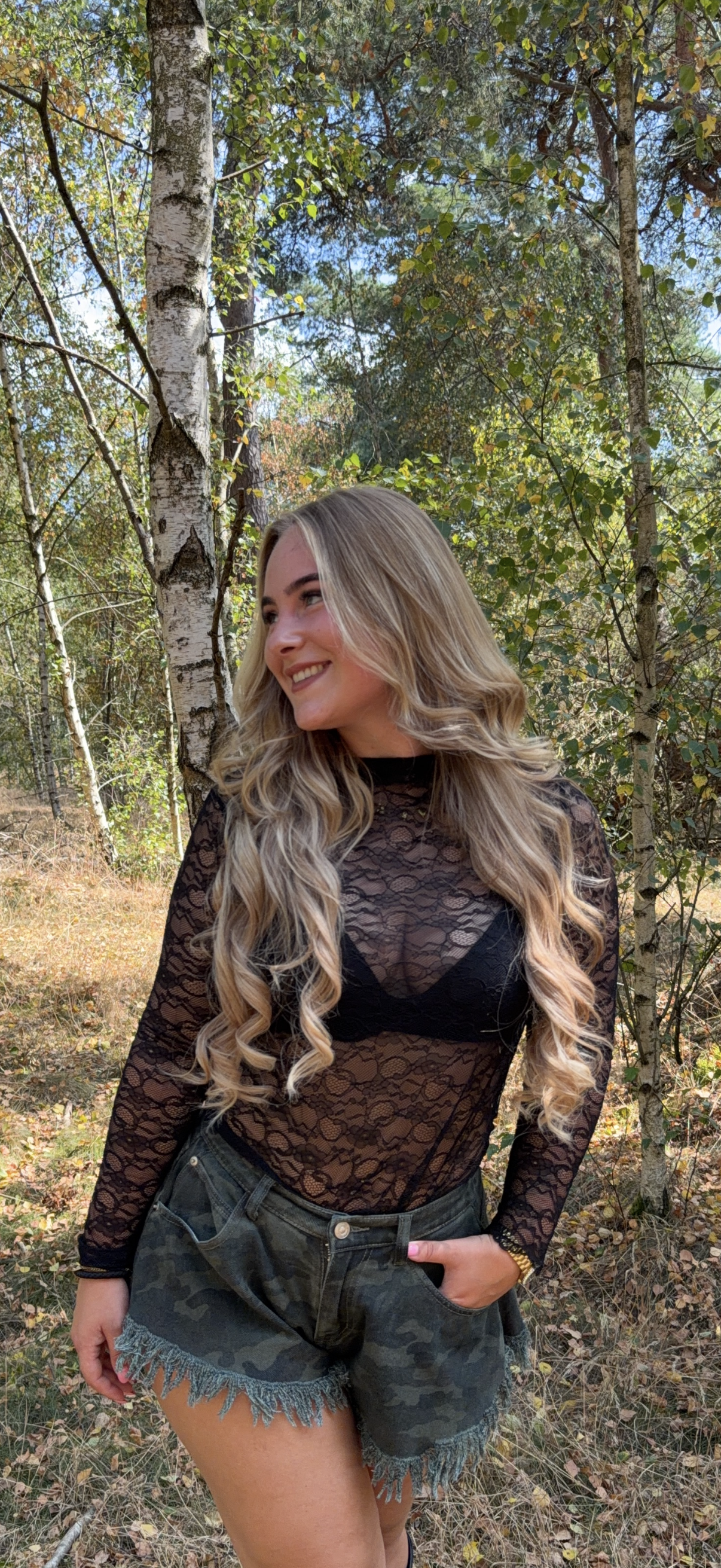 Lace top black