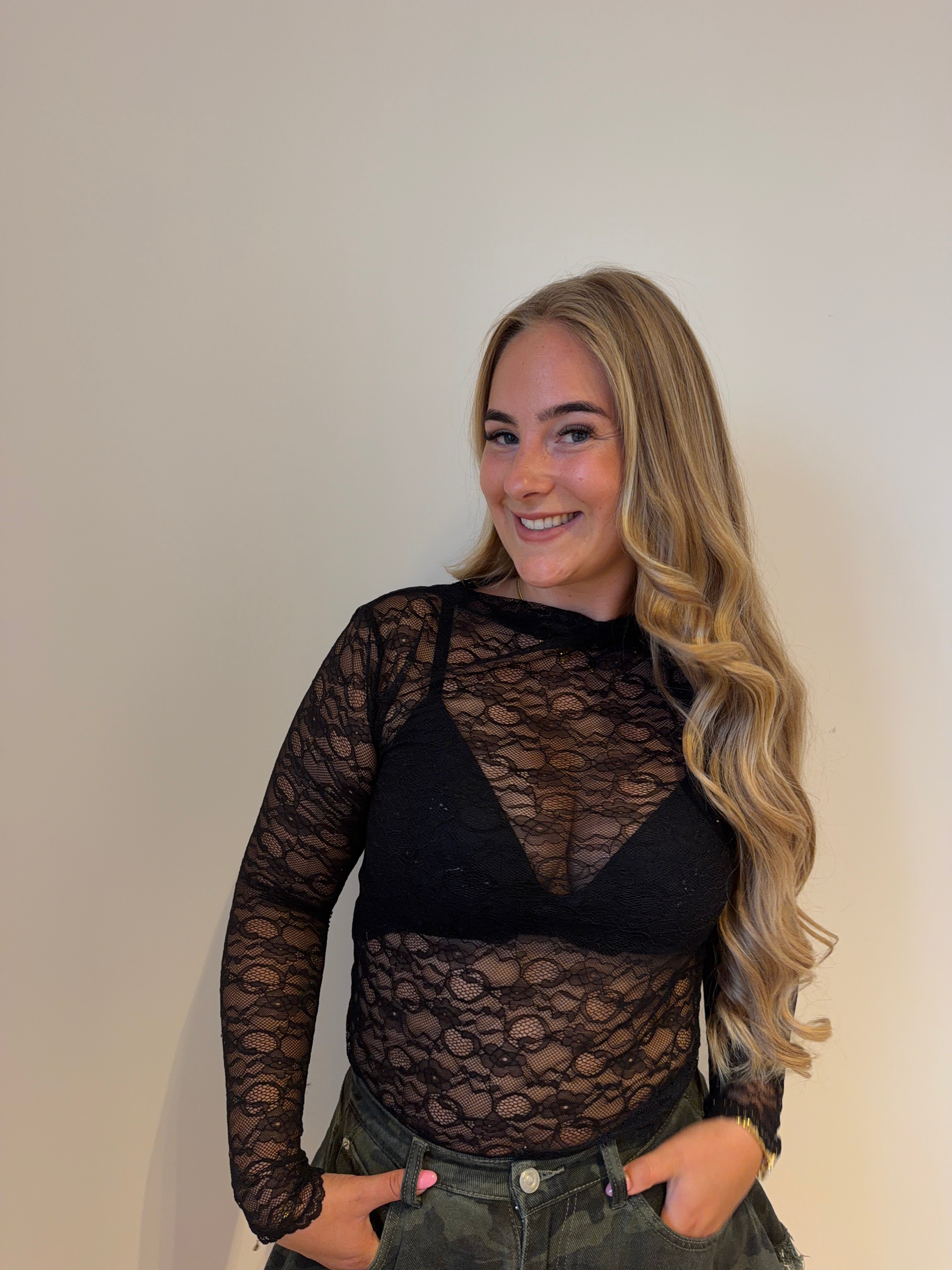 Lace top black